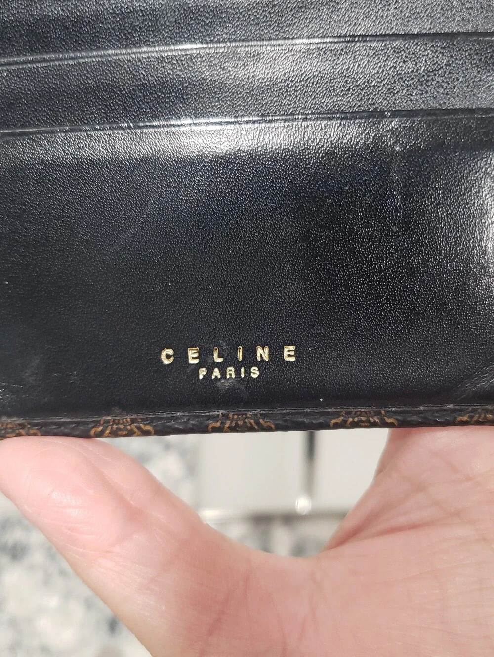 Celine Triomphe Canvas Bifold Wallet With Coin Pocket